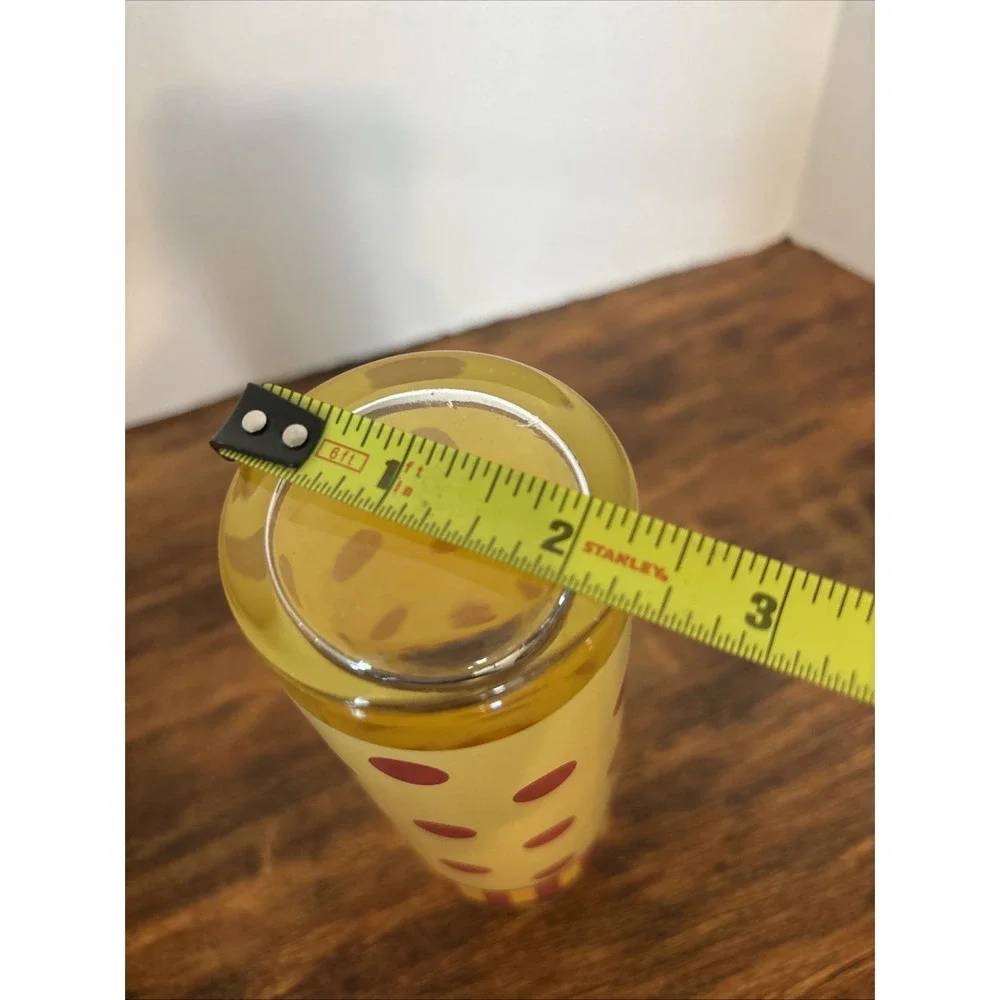 Set 2 Retro MCM Polka Dot Striped Yellow And Red‎ Drinking Glasses Gail Pittman